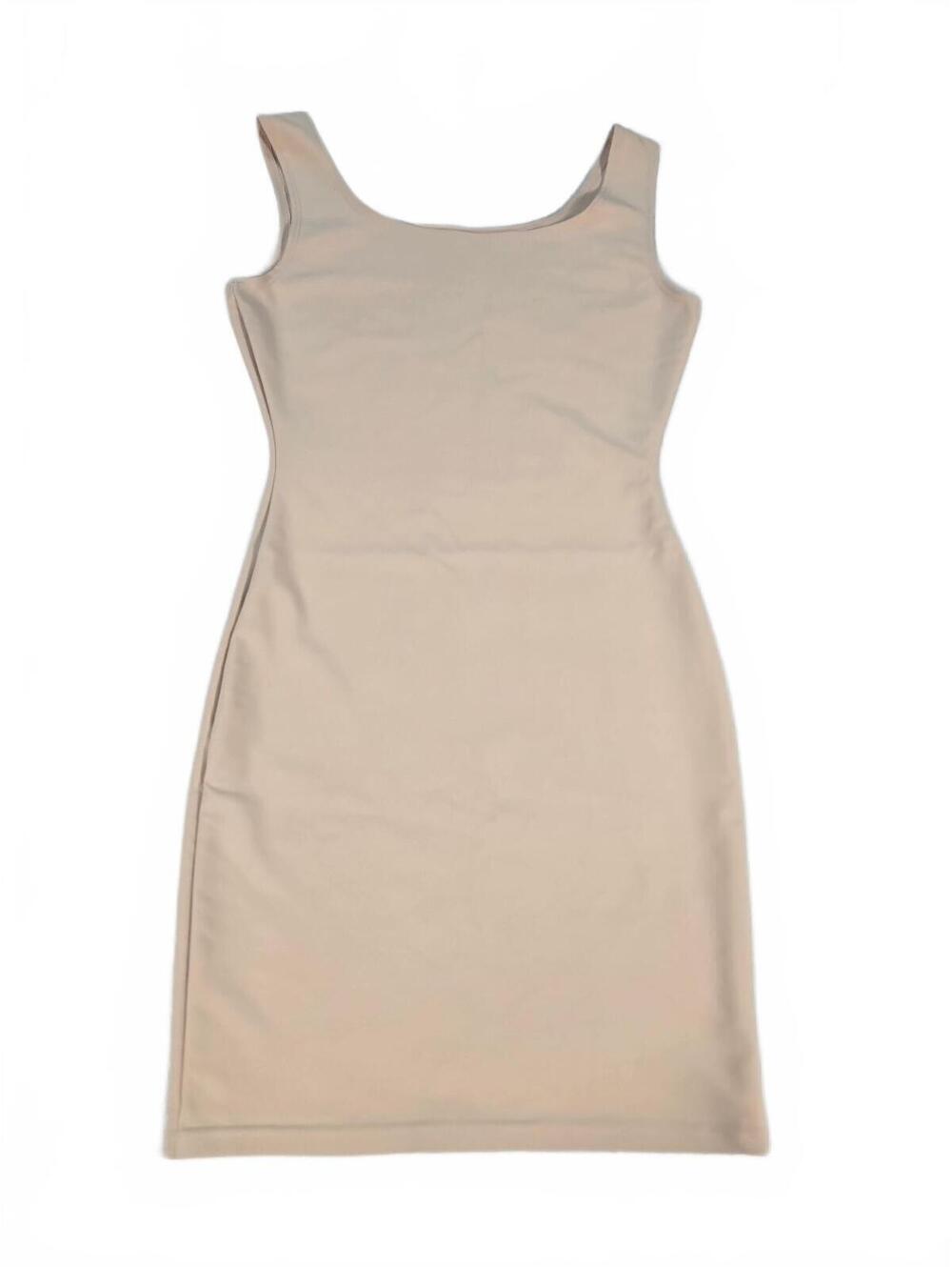 Beige Body Shaper Slip Dress S Quiet Lux Minimalist Bodycon